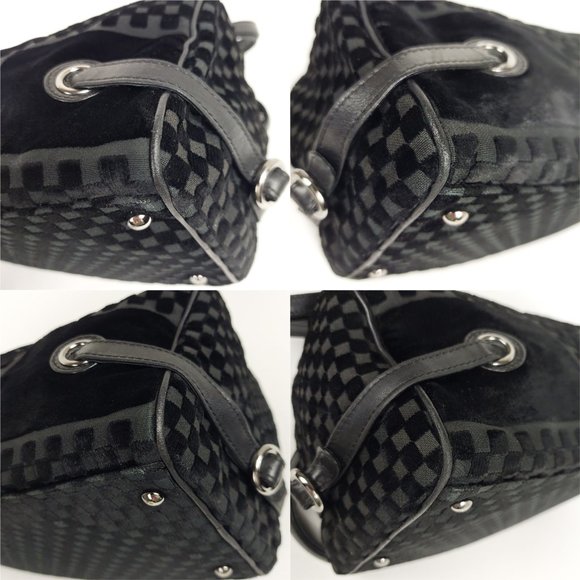 CHANEL Black Velour Velvet CC Bowler Shoulder Bag - Picture 15 of 17